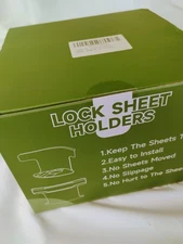 Bed Sheet Holders w/Lock Straps, Fits All Sizes, Keeps Sheets Firm & Tight 