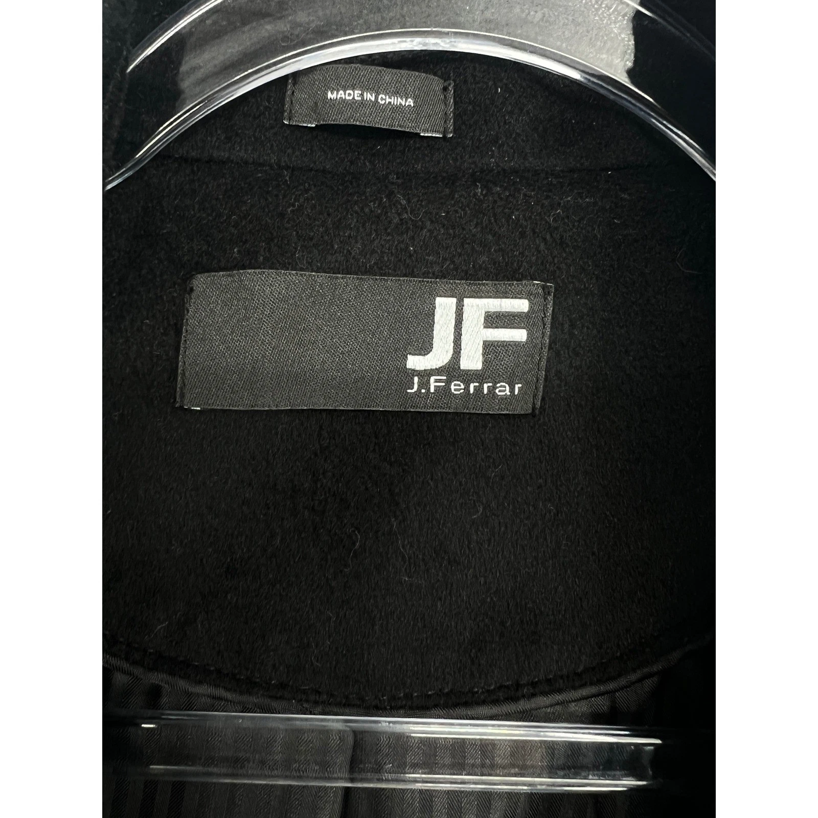 J. Ferrar Wool Blend Overcoat Mens Small Black NWT Tailored Long Jacket Lined - product detail image 6