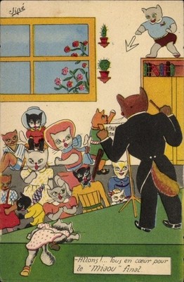 Künstler Ak Jipé, Tous en coeur pour le Miaou final,... - 4361385