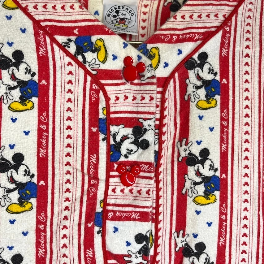 Disney Mickey & Co Henley Pijama Camisa Para Hombre L Rojo Blanco Mickey Mouse Foto 3 de 4