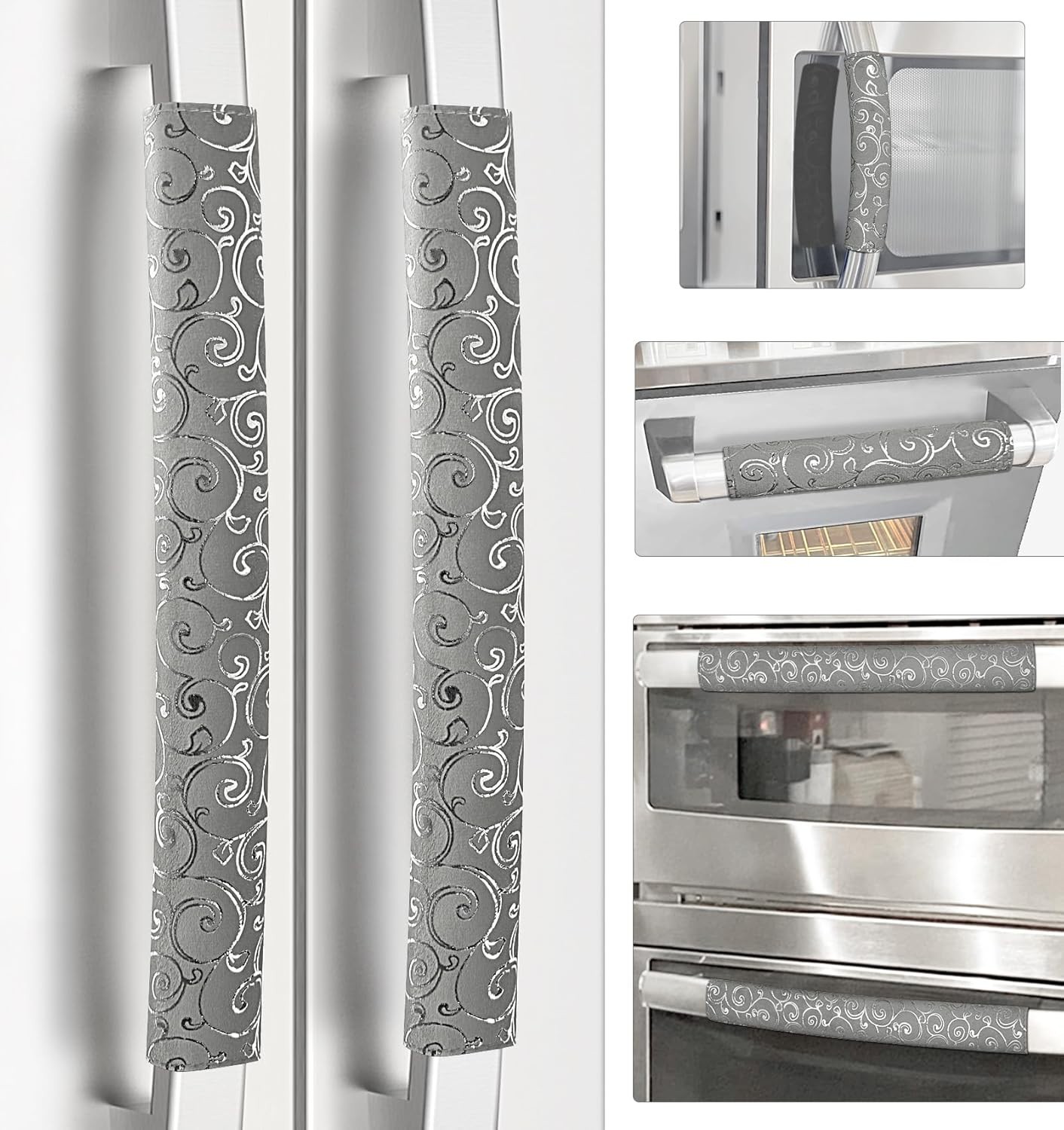 Refrigerator Door Handle Covers, Set of 6, Non-Slip Fridge H