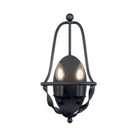 Wandlampe Shabby Metall H: 41,8 Cm Grau Antik 2X E14 Rustikal Wand Leuchte