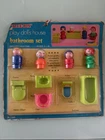 Vintage Blue box  Play doll house BATHROOM SET Play Family Hong Kong