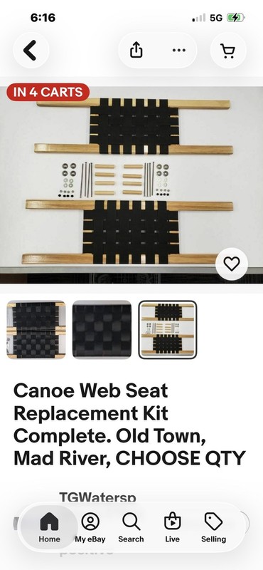 New Silverbirch Wood Web Seats Canoe Web Seats Set Of 2