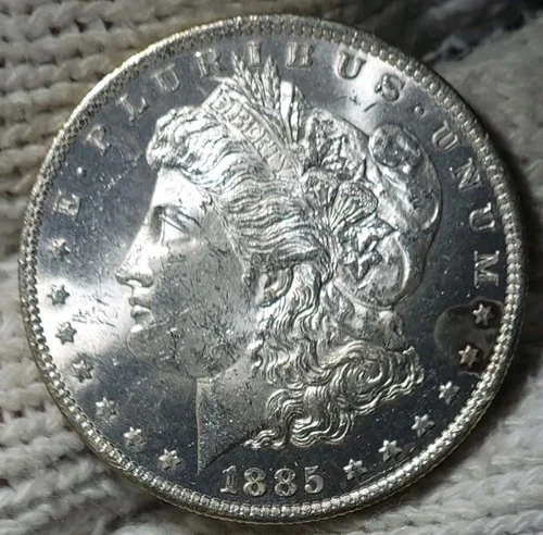 1885-o Morgan Silver Dollar Brilliant Uncirculated Cameo With Mirrors