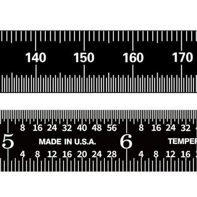 6''/150Mm Flexible Metal Ruler, Stainless Steel Machinist Rule with Black Chrome
