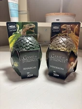 Lot of 2 Mega Construx Game of Thrones Dragon Eggs Rhaegal Viserion Sealed 2019