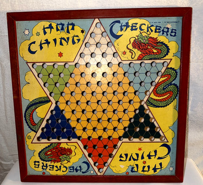 Vintage ''Hop Ching'' Chinese Checkers board made by J. Pressman & Co.