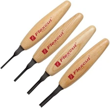 Flexcut Shallow U-Gouge Micro Tool Set Carbon Steel Blade Wood Handle - MT400