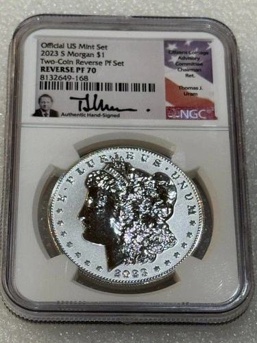 2023 S MORGAN SILVER DOLLAR REVERSE PROOF NGC PF 70 ~~ PRISTINE ~~ TOM URAM SIG