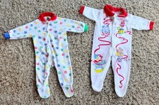 Vintage 3Months Terry Cloth Footed Sleepers Dog Paws  1st Christmas Carters