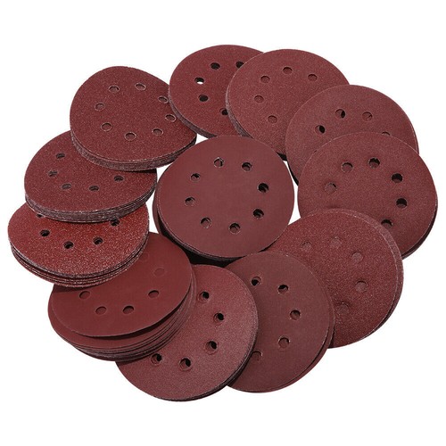Sanding Discs Pad 125mm Hook & Loop 8 Hole Orbital Sandpaper 60-240 Sanding Grit - Picture 8 of 12