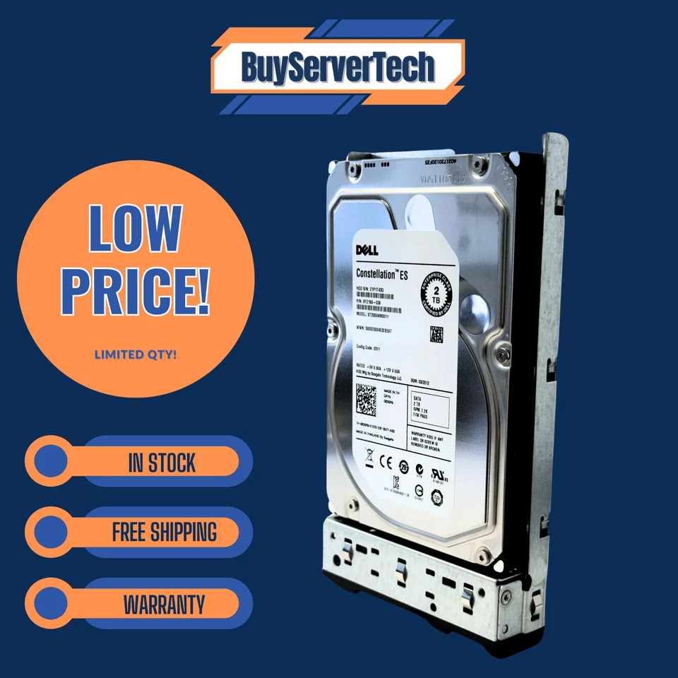 Dell 835R9 0835R9 2TB 7200RPM 6Gbps SATA 3.5" HDD | Hot-Plug Tray - Image 4 of 4