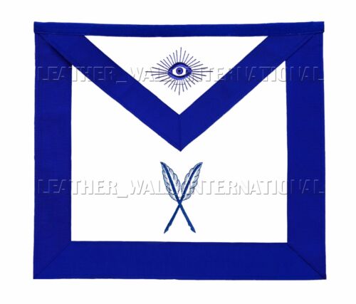 DELANTAL OFICIAL LOGIA AZUL MASÓNICO - JUEGO DE 12 DELANTALES CON GUANTES LISOS DE ALGODÓN GRATIS - Imagen 4 de 12
