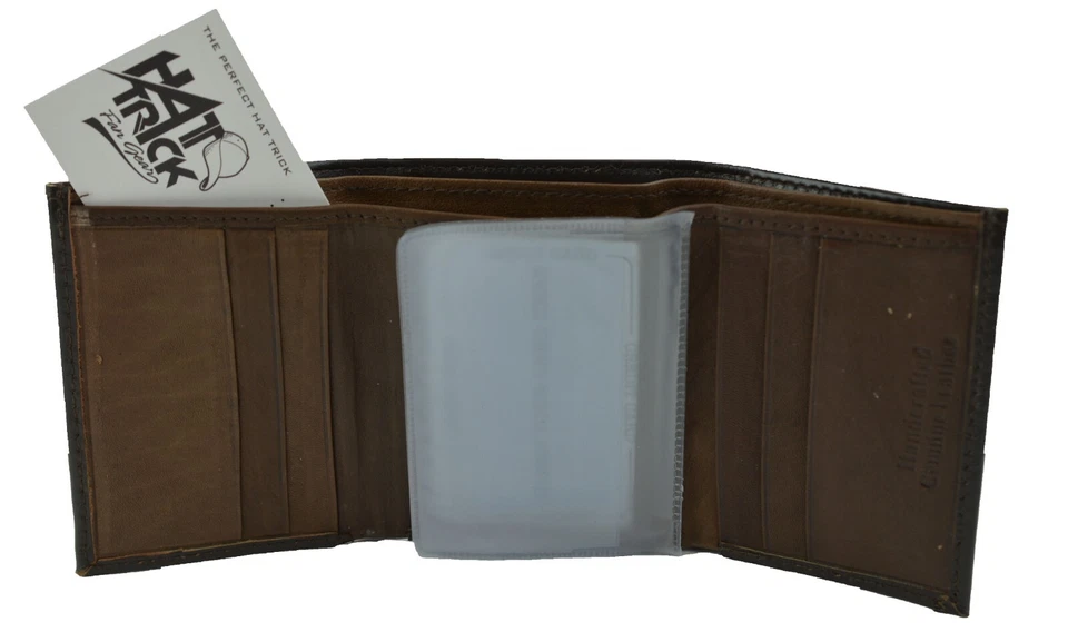 Texas Rangers Officially Licensed MLB Brown Leather Tri Fold Wallet - Image 3 of 3