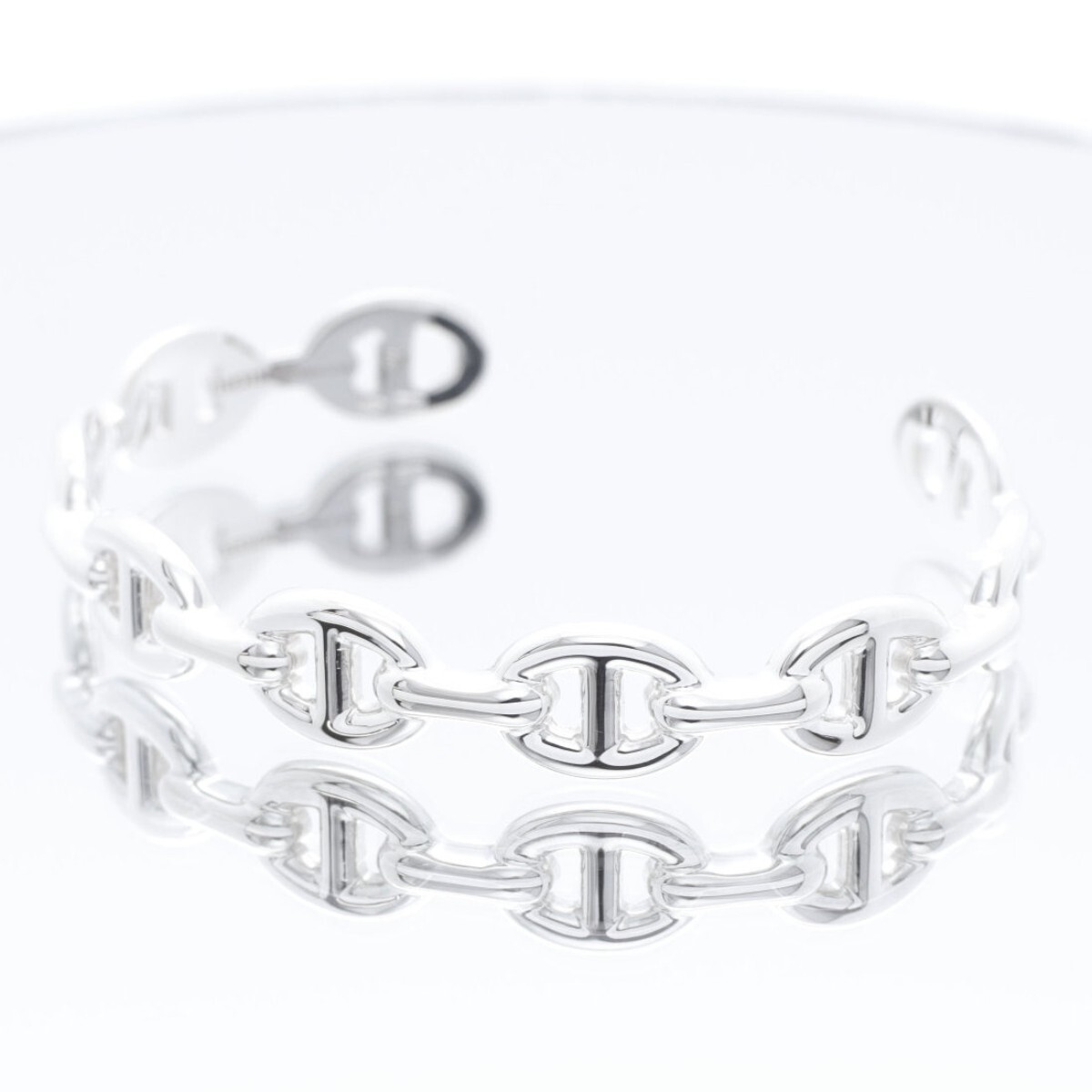 Hermes Chaine d'Ancre Silver cuff Bracelet Ag925 Mint Used | eBay