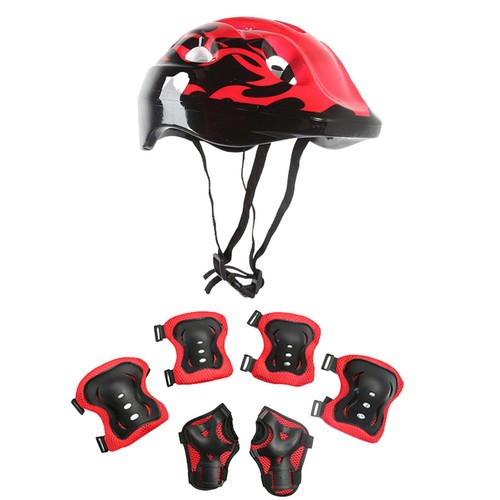 Kids Skateboard Skating Protection Gear Set Knee Pads Elbow Pads Helmet 7pcs