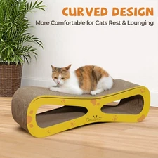 COZIWOW 8-shaped 2 in 1 Cat Scratcher Lounge Bed Cat Scratching Post Cardboard 