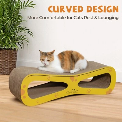 COZIWOW 8-shaped 2 in 1 Cat Scratcher Lounge Bed Cat Scratching Post Cardboard