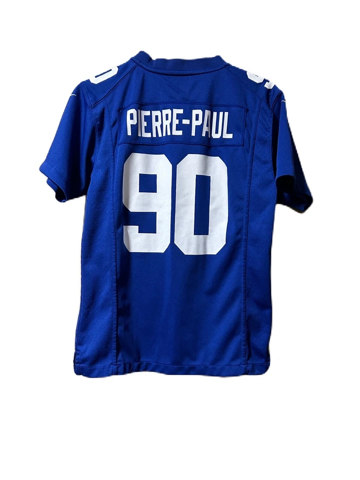 Camiseta de los Gigantes de Nueva York Talla Juvenil Med NFL Niños Azul #90 Camisa Pullover Piere Paul Foto 2 de 4