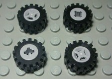 Lego Wheel 1.5x1.5 Tire with New Gray Rim 4 Pieces (4)