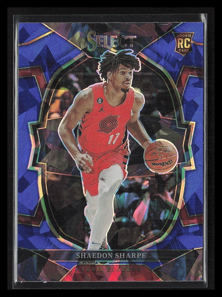 SHAEDON SHARPE 2022 Select Blue Cracked Ice RC Concourse #71 TRAIL BLAZERS
