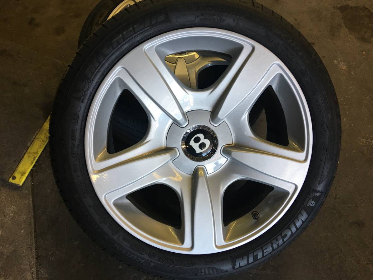 BENTLEY CONTINENTAL OEM GENUINE ORIGINAL 19" WHEELS TIRES & BENTLEY CAP SET