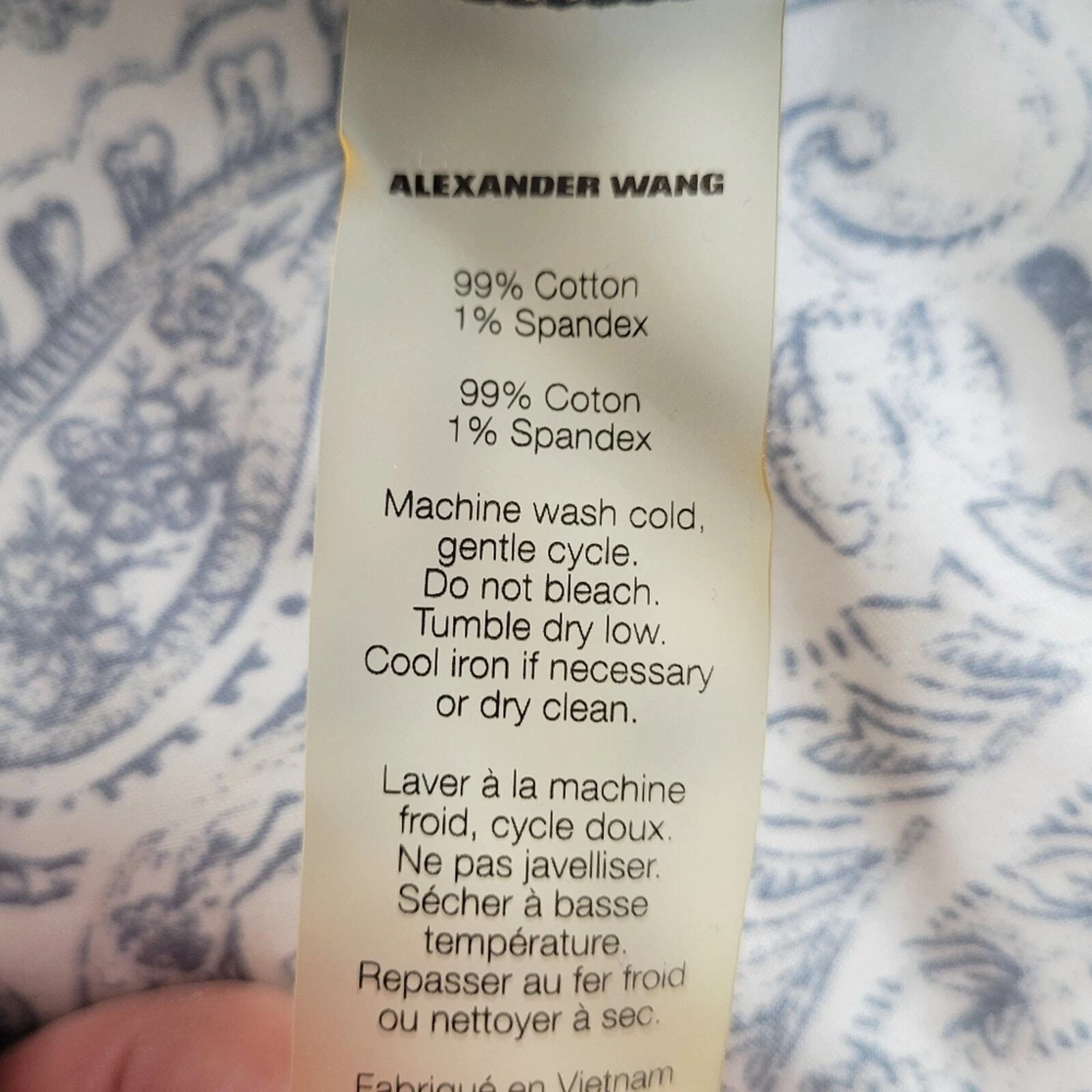 T shirt T ALEXANDER WANG blu navy bianco a righe finto collo vestito piccolo j3