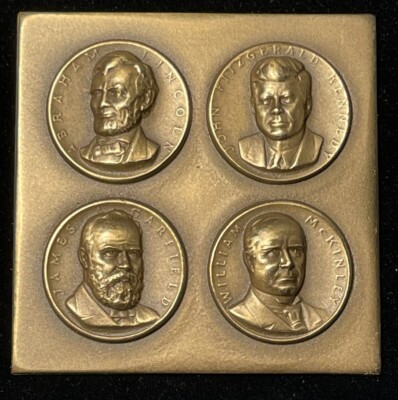 Assassinated Presidents Plaque Medal JFK Abraham Lincoln James Garfield Mckinley