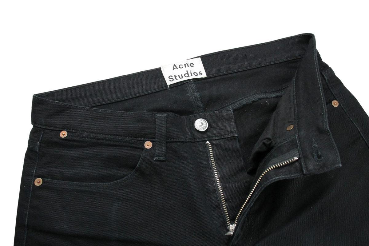 ACNE STUDIOS Max Copp Noir Jeans Men's W30/L32 Zip Fly Slim ACNE STUDIOS Max Copp Noir Jeans Men's W30/L32 Zip Fly Slim