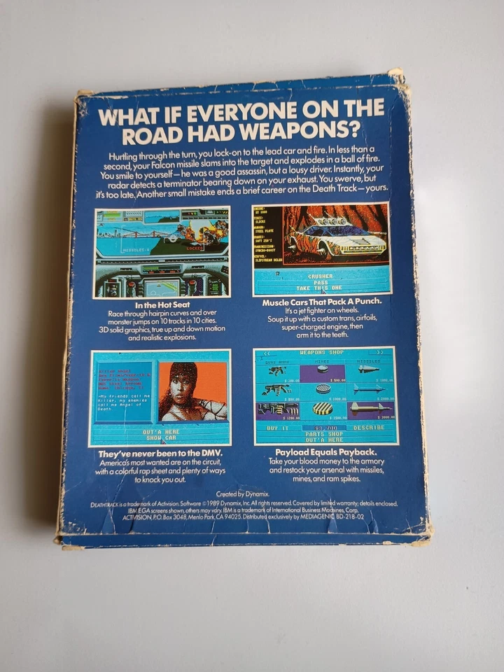 DEATHTRACK Activision 1989 w/2 floppy (see picture), registration, flyers w/box - Image 2 of 3