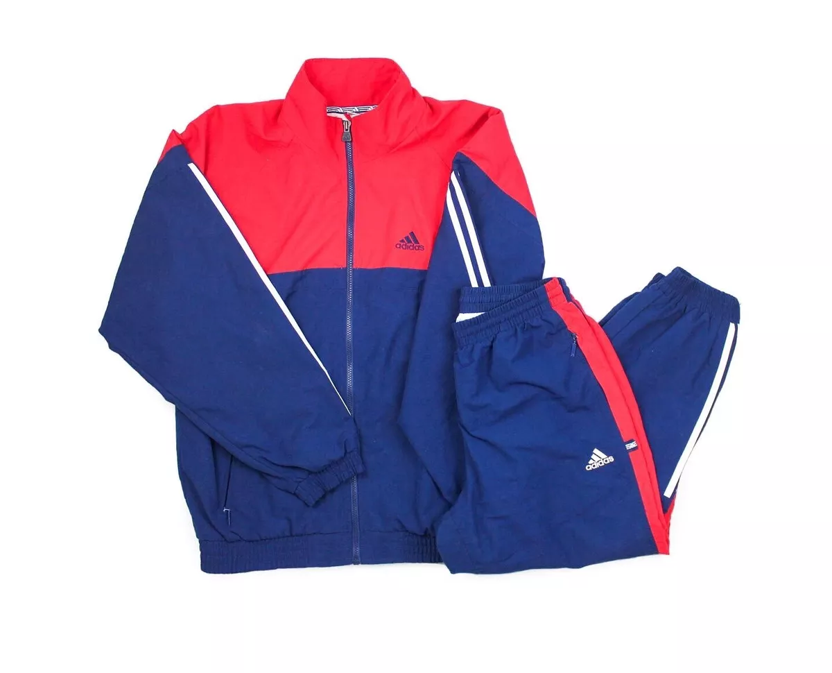 Vintage 80s 90s Adidas Men s Full Track Suit Red Navy White Size Small