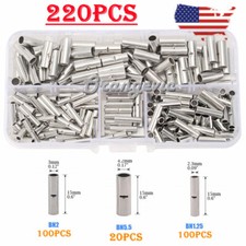 220PCS 22-10 AWG Bare Copper Ferrule Crimp Terminals Wire Splice Butt Connectors