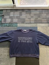 Vintage PEPSI Fleece Pullover Sweater Blue Size XL