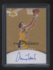 2012 PANINI PREFERRED JERRY WEST GOLD ON CARD AUTOGRAPH SP #ED 09/10 LAKERS HOF