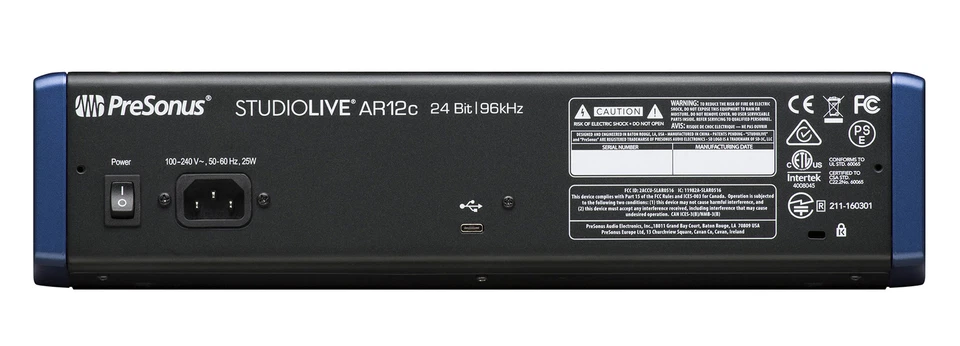 Presonus StudioLive AR12C 12-Ch USB Live Sound/Studio Mixer+Headphones+Stand+Mic - Image 3 of 4