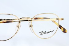 WINDSOR 810 C.2 Gold Plated Vintage Eyeglasses Frame Panto Round Strong rare