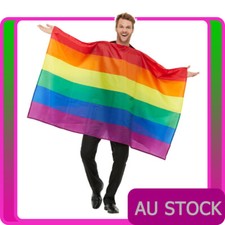 60"X35" Rainbow Capes Party Flag Costume Adult Coat Fancy Dress Party Tunic Mens
