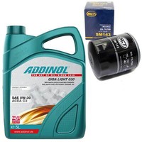MotoröL Set 0W-30 Addinol 5 Liter + ÖLfilter SM 143 FüR Lexus Mini Toyota Hiace