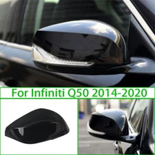 For Infiniti Q50 2014~2020 Black Right Side Rearview Door Mirror Cover Shell Cap