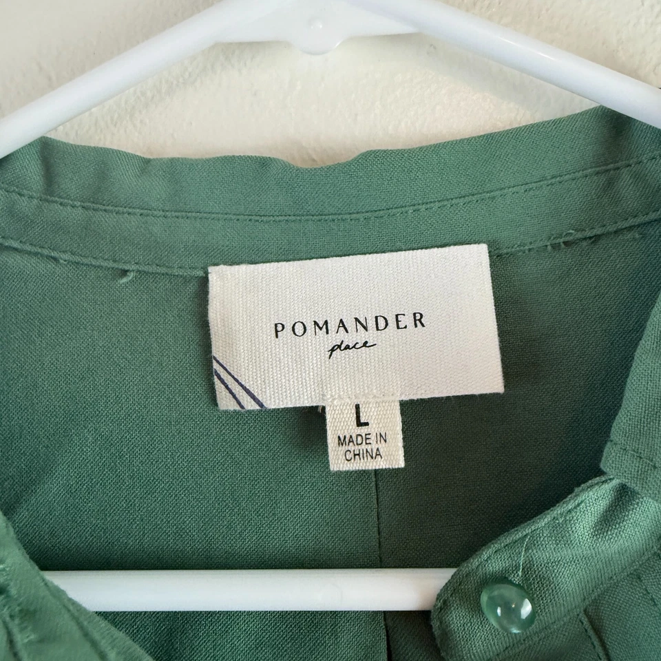 Tuckernuck Pomander Place Shirt Dress Polly Green Old Money Preppy Size Large - Image 2 of 4