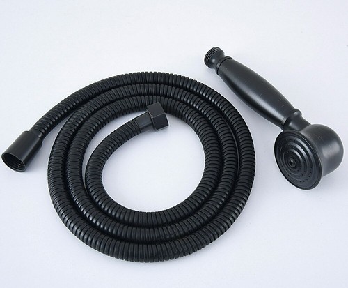 Black Oil Rubbed Brass Bathroom Hand-held Shower Head + 1.5m Shower Hose ehh071 - Picture 2 of 4