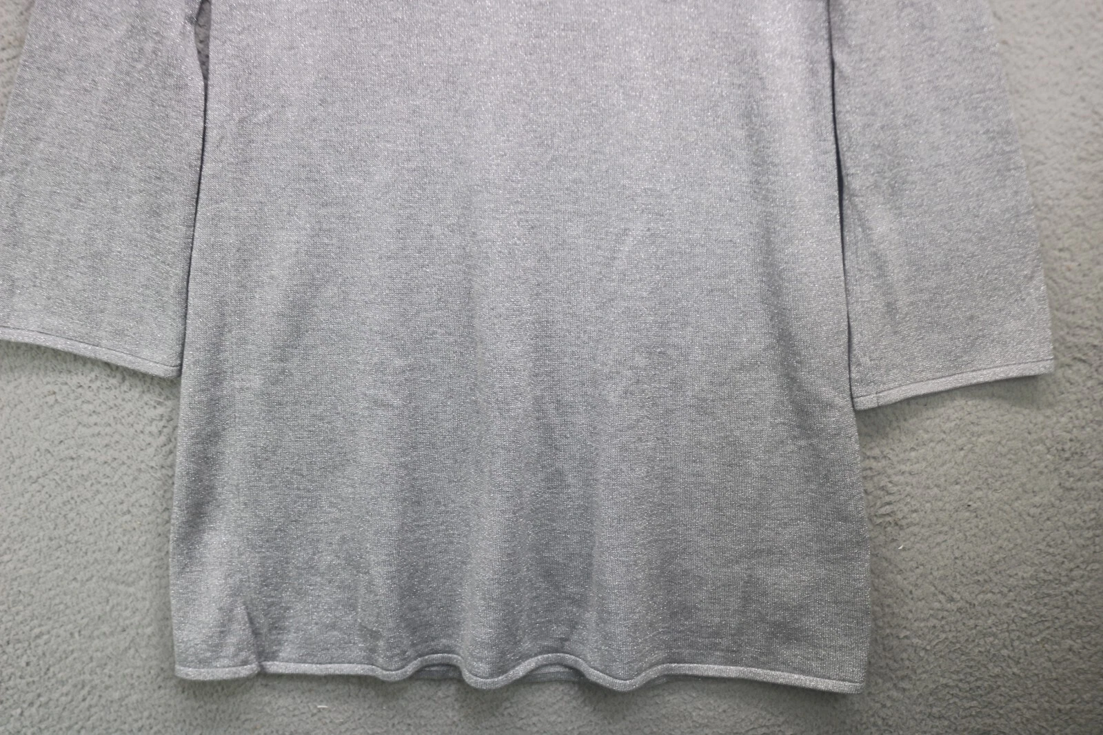 Abito maglione Michael Kors manica lunga a campana argento scintillante L evento sera