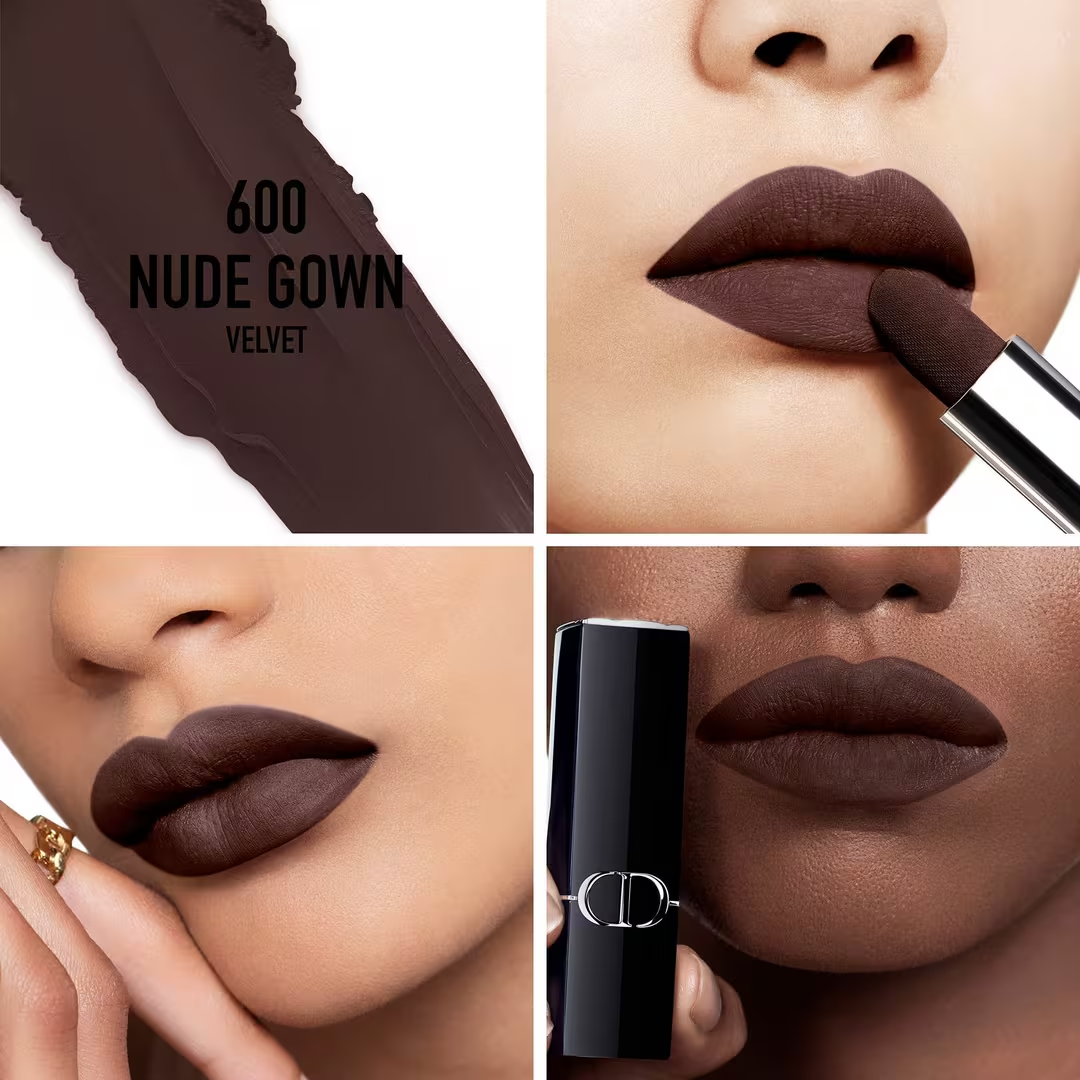 Rouge Dior Long Wear Lipstick #600 Nude Gown Velvet Christian Dior