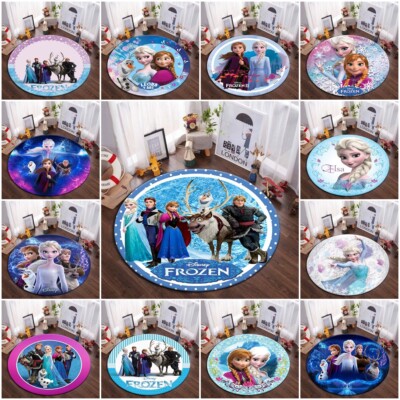 Elsa Round Rug Frozen Elsa Princess Round Floor Rugs Bedroom Carpet Doormat Non-slip ...