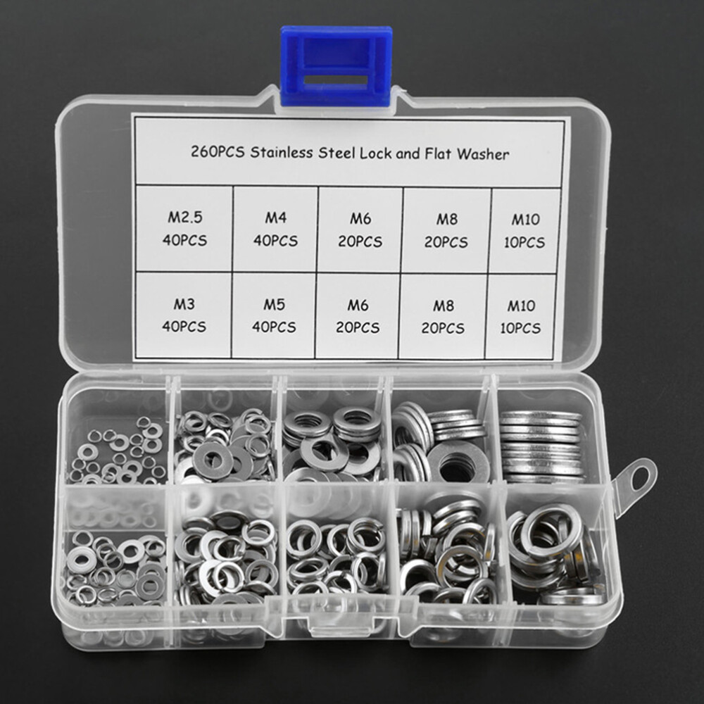260 Pcs Lock Washer Kit Model Planes Stainless Steel Washers eBay