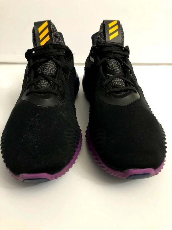 Adidas Alphabounce Core Black Shock Purple Running Shoes Mens Size 11.5 | eBay