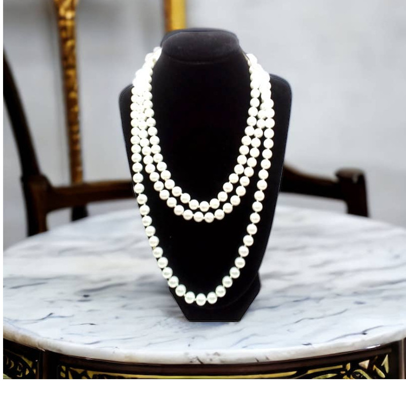 30 Inches Long String of Faux Pearls Necklace! Gem