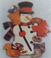 Titan Snowman  Animals Felt Applique Wall Hanging Kit 442 - NIP