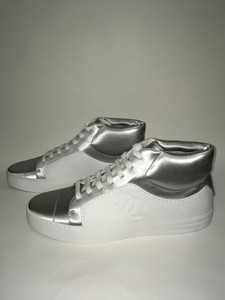 high top silver sneakers